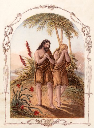 Die Vertreibung von Adam und Eva aus dem Garten Eden von English School