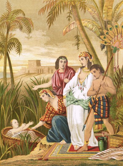 Die Auffindung des Moses von English School