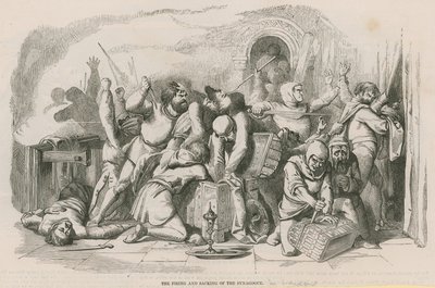 Das Feuer und die Plünderung der Synagoge von English School