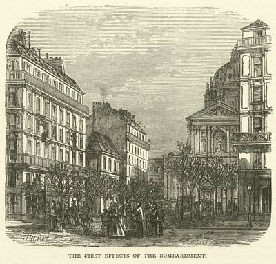 Die ersten Auswirkungen des Bombardements, November 1870 von English School