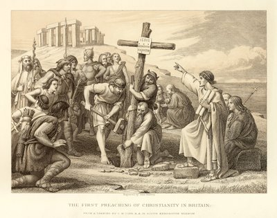 Die erste Predigt des Christentums in Britannien von English School