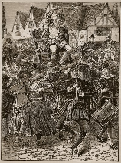 Der Schabernack von My Lord of Misrule, Illustration aus Cassells Illustrierter Geschichte Englands von English School