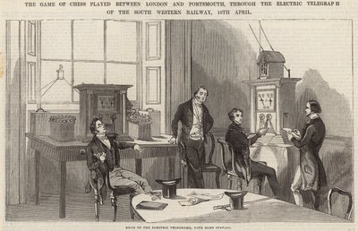 Das Schachspiel zwischen London und Portsmouth, gespielt über den elektrischen Telegrafen von English School