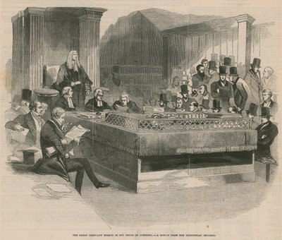 Die große Corn Law Debatte im House of Commons von English School