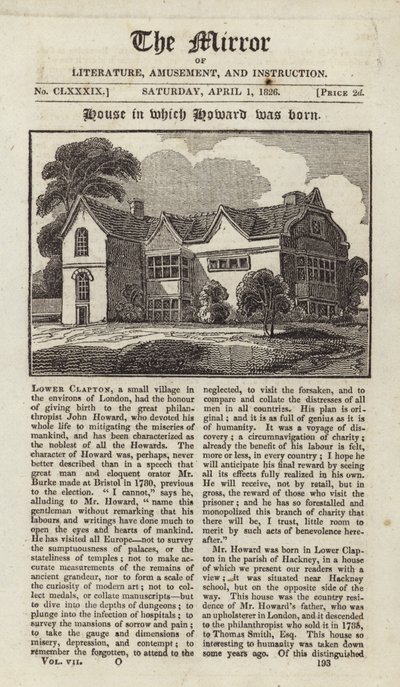 Das Haus, in dem John Howard geboren wurde von English School