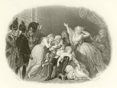 Das letzte Treffen von Ludwig XVI. mit seiner Familie von English School