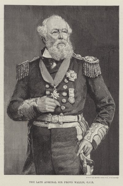 Der verstorbene Admiral Sir Provo Wallis, GCB (Gravur) von English School