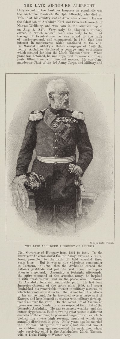 Der verstorbene Erzherzog Albrecht von Österreich von English School