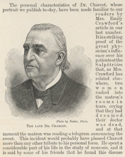 Der verstorbene Dr. Charcot (Gravur) von English School