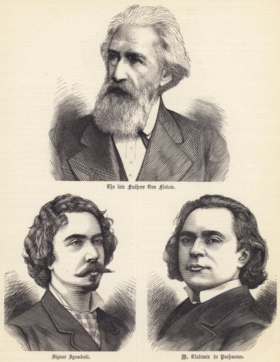 Der verstorbene Freiherr Von Flotow, Signor Sgambati, M Vladimir de Pachmann von English School