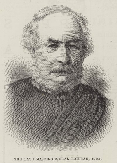 Der verstorbene Generalmajor Boileau, FRS (Stich) von English School