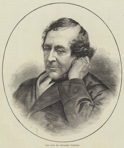 Der verstorbene Herr Benjamin Webster (Stich) von English School