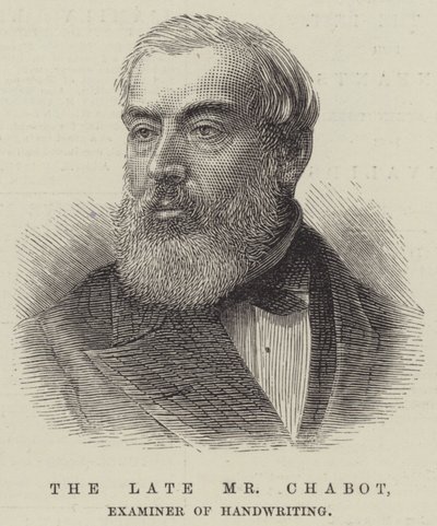 Der verstorbene Herr Chabot, Handschriftenprüfer (Gravur) von English School