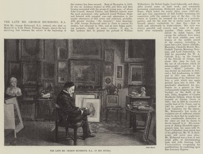 Der verstorbene Herr George Richmond, RA, in seinem Studio (Stich) von English School