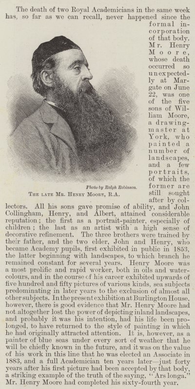 Der verstorbene Herr Henry Moore, RA von English School