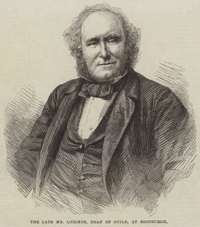 Der verstorbene Herr Lorimer, Dekan der Gilde, in Edinburgh (Gravur) von English School