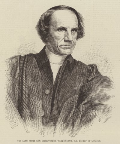 Der verstorbene Hochwürdige Christopher Wordsworth, DD, Bischof von Lincoln (Gravur) von English School