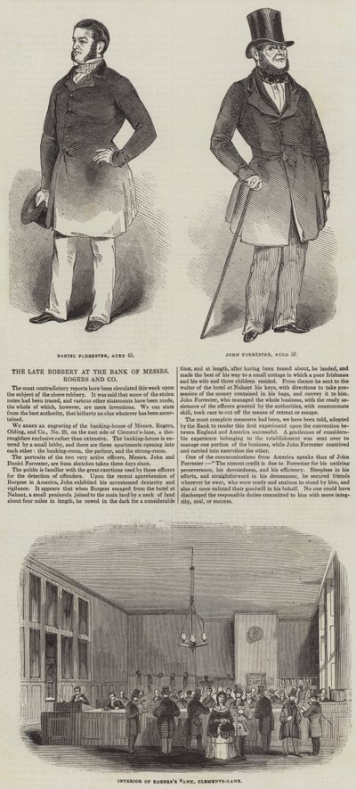Der kürzliche Raubüberfall bei der Bank von Messers Rogers und Company von English School