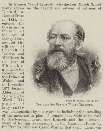 Der verstorbene Sir Francis Wyatt Truscott von English School