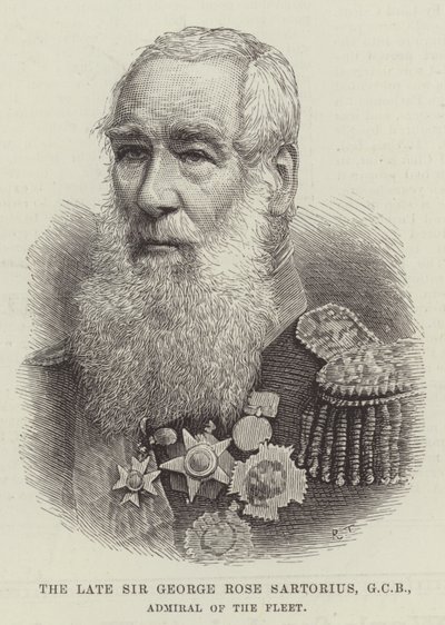 Der verstorbene Sir George Rose Sartorius, GCB, Admiral der Flotte (Gravur) von English School