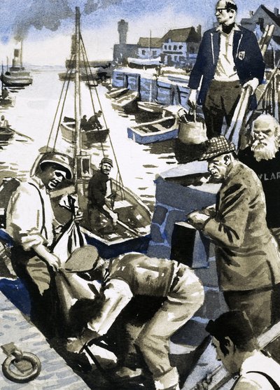 Die kleinen Boote, die an der Evakuierung von Dünkirchen teilnahmen von English School
