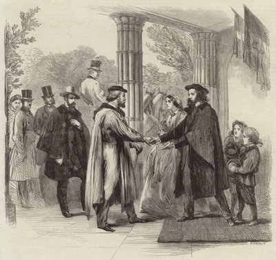 Das Treffen von Garibaldi und Tennyson von English School