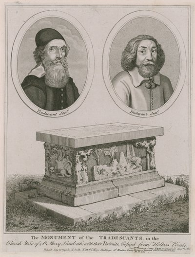 Das Denkmal der Tradescants auf dem Kirchhof von St Mary, Lambeth von English School