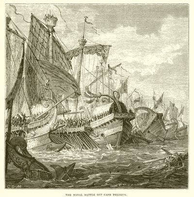 Die Seeschlacht vor Kap Pelorus von English School