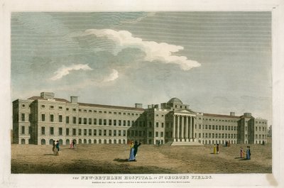 Das neue Bethlehem Hospital in St. Georges Fields, London von English School