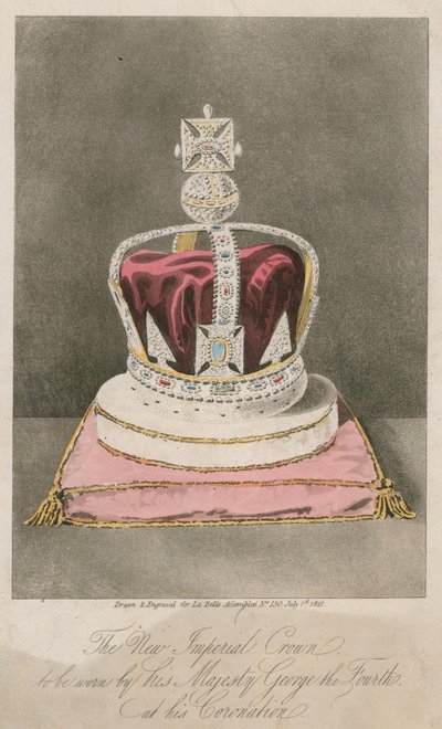 Die neue Kaiserkrone, die Seine Majestät Georg IV. bei seiner Krönung tragen wird von English School