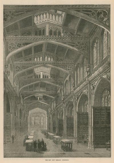 Die neue Stadtbibliothek, Guildhall, London von English School