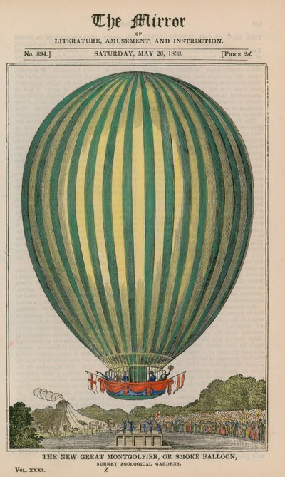 Der neue große Montgolfier oder Rauchballon von English School