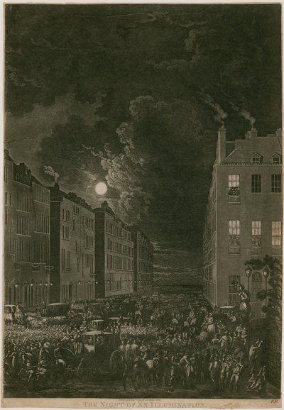 Die Nacht einer Illumination, 29. April 1802; Portman Square, London von English School