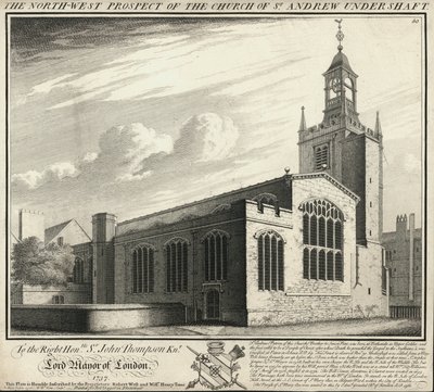 Die Nordwestansicht der Kirche St Andrew Under Shaft von English School