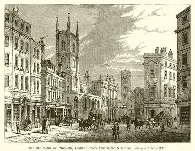 Die alte Bank von England, Blick vom Mansion House von English School