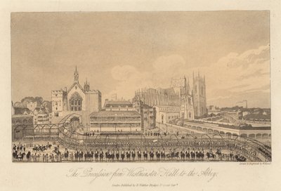 Die Prozession von Westminster Hall zur Abtei von English School