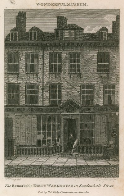 Das bemerkenswerte schmutzige Lagerhaus in der Leadenhall Street, London von English School