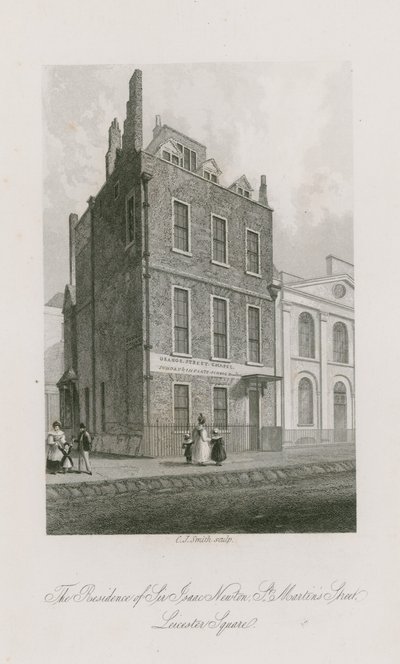 Die Residenz von Sir Isaac Newton, St Martins Street, Leicester Square, London von English School