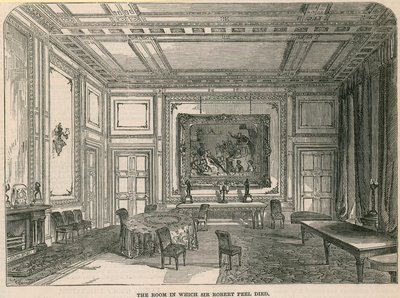 Das Zimmer, in dem Sir Robert Peel starb von English School