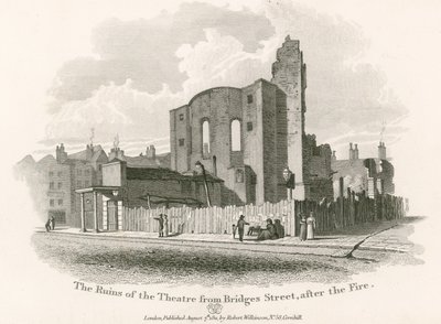 Die Ruinen des Royal Theatre, Drury Lane, von der Bridges Street von English School