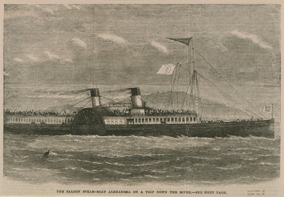 Der Salondampfer Alexandra auf einer Fahrt den Fluss hinunter von English School