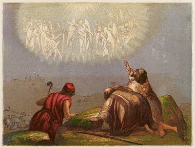 Die Hirten auf dem Feld (Farblithografie) von English School