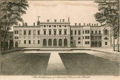 Die Südansicht des Somerset House, The Strand, London von English School