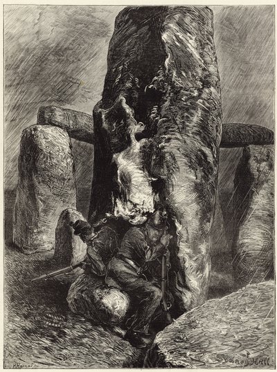 Die Nachzügler bei Stonehenge von English School
