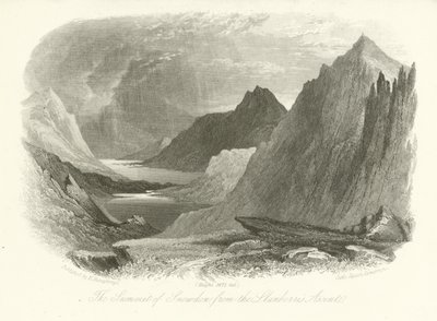 Der Gipfel von Snowdon vom Llanberis-Aufstieg, Wales von English School