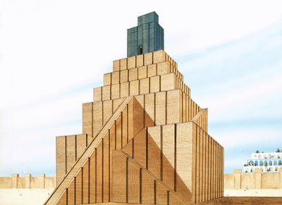 Der hohe Ziggurat von Babylon von English School