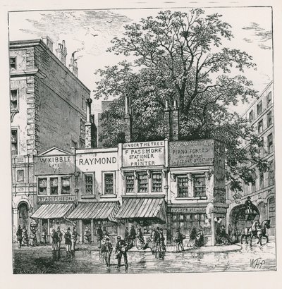 Der Baum an der Ecke der Wood Street, London von English School
