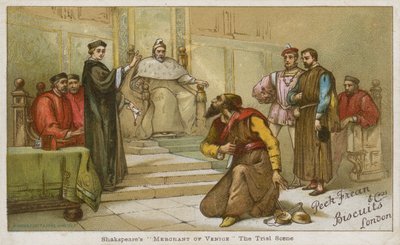 Die Gerichtsszene aus Shakespeares Der Kaufmann von Venedig von English School