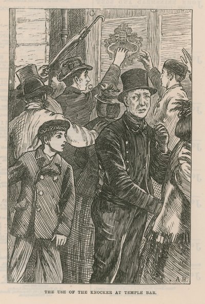 Die Verwendung des Türklopfers am Temple Bar von English School