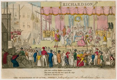 Die Wechselfälle eines Schauspielers, Proteus zieht sie auf dem Bartholomew-Markt, London an von English School